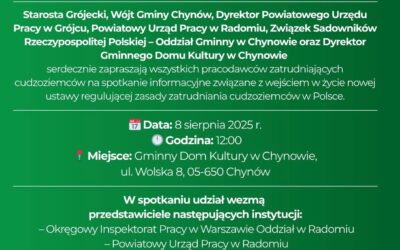 Zaproszenie na spotkanie informacyjne dla pracodawców zatrudniających cudzoziemców!